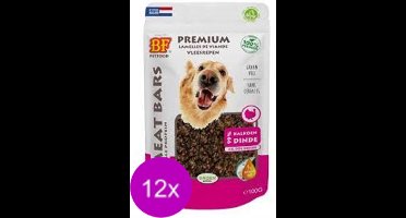 12x Biofood Meat Bars Kalkoen - 100% Mono Proteïne - Hondensnack - 100g