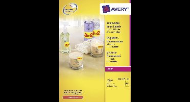 Avery Neon Etiketten, neon geel, 38,1 x 21,2 mm, afneembaar