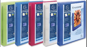 Exacompta Personaliseerbare ringmap Kreacover 2 ringen 5 geassorteerde kleuren: turkoois groen roo...