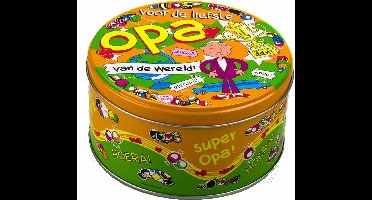 Voor de liefste opa snoeptrommel/koektrommel - 14 x 7,5 cm - Opa cadeaus - Bewaarblikken