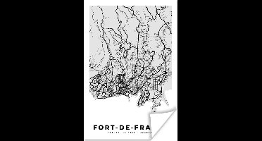 Poster Frankrijk - Fort-de-France - Stadskaart - Plattegrond - Kaart - 20x30 cm