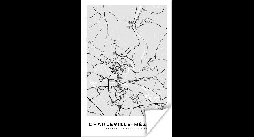 Poster Stadskaart – Frankrijk – Kaart – Charleville-Mézières – Plattegrond - 20x30 cm