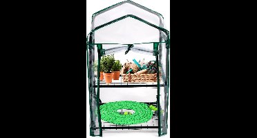 Kinzo Broeikas Kweekkas 45 x 50 x 80 cm - Tuinkas Met 2 Verdiepingen - Compacte Broeikast Voor Planten en Kweekbak - Weerbestendig en Transparant