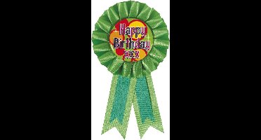 Haza Original - Rozet - happy Birthday Xxx - 8 X 14,5 Cm - Assorti Kleur - Een Stuk