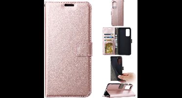Portemonnee Book Case Hoesje Geschikt voor: Oppo Find X3 Lite - rosegoud