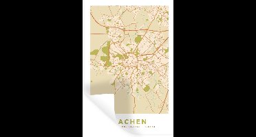 Muurstickers - Sticker Folie - Kaart - Vintage - Aachen - Plattegrond - Stadskaart - 20x30 cm - Plakfolie - Muurstickers Kinderkamer - Zelfklevend Behang - Zelfklevend behangpapier - Stickerfolie