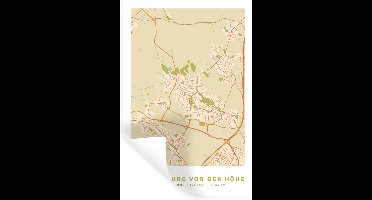 Muurstickers - Sticker Folie - Kaart - Stadskaart - Bad Homburg vor der Höhe - Plattegrond - Vintage - 20x30 cm - Plakfolie - Muurstickers Kinderkamer - Zelfklevend Behang - Zelfklevend behangpapier - Stickerfolie