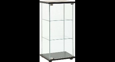 vidaXL - Vitrinekast - gehard - glas - zwart