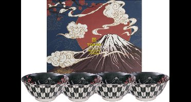 Tokyo Design Studio - Kabuki - Kommen Set - 4 stuks - 14,8x7cm 550ml