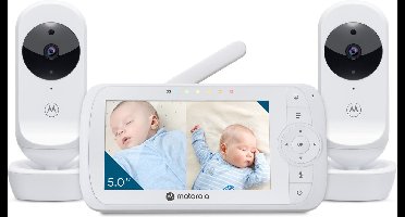 Motorola Nursery VM35-2 - Babyfoon met 5-Inch Gesplitst Scherm en 2 Camera's - Nachtvisie - Ingebouwde microfoon