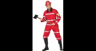 Brandweer verkleedpak/carnavalskostuum voor heren - carnavalskleding - voordelig geprijsd - rood XL