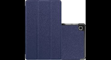 Hoes - Geschikt voor Samsung Galaxy Tab S6 Lite - Dun & Stevig - Trifold Bookcase - Hard Cover - Hardcover Book Case - Tablet Hoesje - Donkerblauw