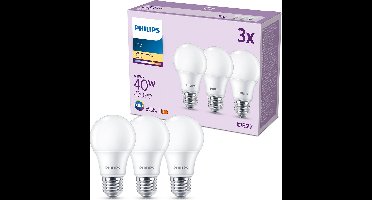 Philips LED Lamp Mat - 40 W - E27 - Warmwit licht - 3 stuks
