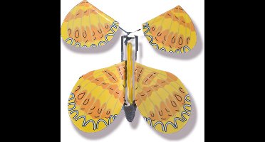 opdraaiende vlinder, vliegende vlinder geel kindercrea