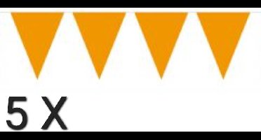 5 x vlaggenlijn - Oranje - 10 meter, Verjaardag, Themafeest, Nederlands Elftal, Voetbal, Koningsdag