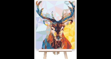 Schilderen Op Nummer Volwassenen - Do It Yourself Paintings - Hert - Cool Deer - Gewei - Dieren - 40x50 cm - Canvas