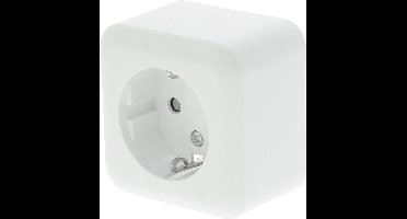 Q-LINK - Wandcontactdoos - Opbouw - 1-voudig Stopcontact - Randaarde - Kinderbeveiliging - Polarwit