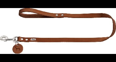 Hunter Looplijn Leder Cognac - Hondenriem - 110x1.3 cm