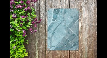 Tuin decoratie Blauw - Kristallen - Wit - Graniet - 30x40 cm - Tuindoek