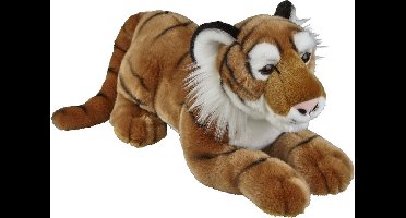 Ravensden Pluche dierenknuffel - Bruine tijger knuffel - 50 cm - wilde dierenknuffel - groot formaat