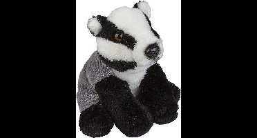 Ravensden Pluche knuffel dier Das - 15 cm - zwart/grijs - Bosdieren Dassen - Kinder cadeau