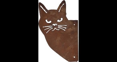 Schutting  decoratie kat kiekeboe  15x27 cm