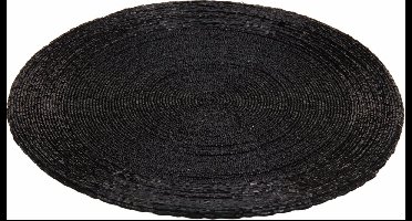 1x stuks placemats/onderleggers zwart rond D35 cm - Diner/kerstdiner tafel placemats