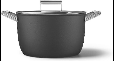 SMEG Kookpan met deksel Zwart Mat - ø 26 cm / 7.7 Liter