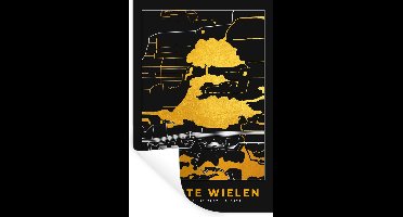 Muurstickers - Sticker Folie - Groote Wielen - Nederland - Kaart - Plattegrond - Stadskaart - 20x30 cm - Plakfolie - Muurstickers Kinderkamer - Zelfklevend Behang - Zelfklevend behangpapier - Stickerfolie