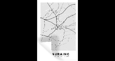 Muurstickers - Sticker Folie - Stadskaart – Plattegrond – België – Zwart Wit – Beauraing – Kaart - 20x30 cm - Plakfolie - Muurstickers Kinderkamer - Zelfklevend Behang - Zelfklevend behangpapier - Stickerfolie