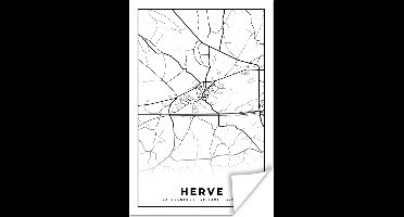 Poster Zwart Wit – België – Plattegrond – Stadskaart – Kaart – Herve - 20x30 cm