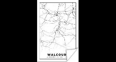 Poster Zwart Wit – België – Plattegrond – Stadskaart – Kaart – Walcourt - 20x30 cm