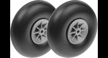 Revtec - Airplane Wheels - Rubber w/ Nylon Rim - 90mm - Shaft Dia. 4mm - 2 pcs