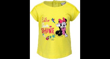 Disney Baby Minnie Mouse baby shirt, geel, met opdruk ; Hello Sunshine, maat 68