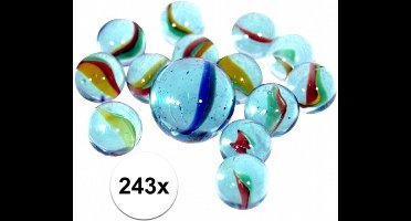 Krüger speelgoed knikkers - 243x stuks - buitenspeelgoed - knikkeren - kinderen