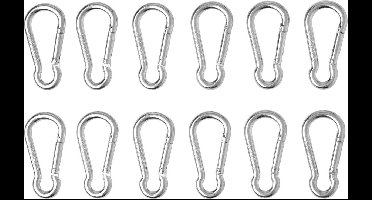 Karabijnhaak - PARKSIDE® Karabijnhaken 12 stuks - 5 x 50 mm, maximale belasting: 50 kg - Musketonhaak