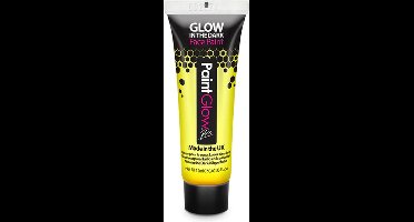 PaintGlow - Glow in the Dark Face paint - Verf - Grime - Make-up - Festival - Evenement - Themafeest - Festival accessoires - 12 ml - geel