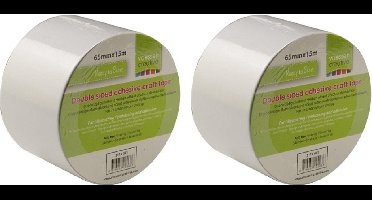Kinzo Dubbelzijdig tape - 2x - rol - 6,5 cm x 15 meter - klustape - taperol - Tweezijdig tape - Klussen en doe het zelf artikelen