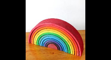 Houten regenboog - speelgoed blokken (12 kleuren) - Montessori Speelgoed