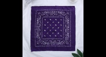 Hip Hop Bandana 100% Katoen Bandana Paars Vierkante Sjaal 55cm * 55cm Hoofdband Gedrukt Voor vrouwen/Mannen/Jongens/Meisjes 2019 Mode