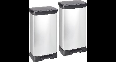 Curver Decobin Prullenbak - 50L - 2 stuks - Metallic