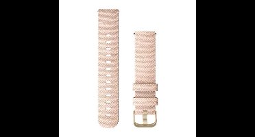 Quick release polsband 20mm - Nylon - Zachtroze met licht gouden gesp