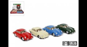 Kinsmart Porsche 356B Carrera die cast pull back (per stuk), 4 kleurvarianten, 1:32