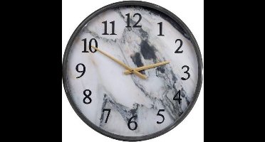 Gifts Amsterdam Wandklok Marmer 51 Cm Staal Goud/zwart