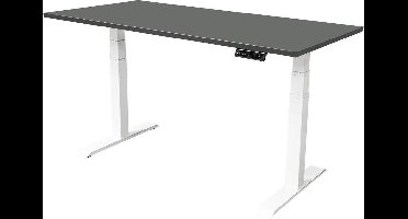IVOL Elektrisch verstelbaar bureau 140x80 cm Dual motor - Wit met Antraciet