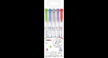 Zebra Mildliner Brush : Verfijnd - 5 stuks - Brush + Stift - Bullet journal - JP