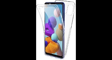 Hoesje geschikt voor Samsung Galaxy A21s - Transparant 360 Case + Screenprotector