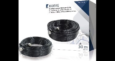 Konig BNC kabel met DC voeding voor beveiligings camera's - 30 meter