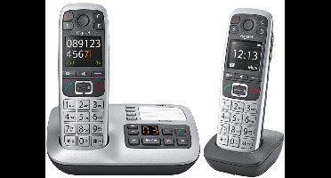 Gigaset E560A - Duo DECT telefoon - Antwoordapparaat - Ideaal voor thuis en werk - duidelijke geluid - duidelijk scherm en contrast - Zilver