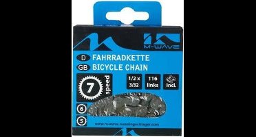 M-WAVE KETTING KMC 5/6/7 SPEED 1/2X3/32 116 SCHAKELS BLISTER